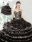Adorable Pick Ups Ruffled Sweetheart Sleeveless Lace Up Vestidos de Quinceanera Black Organza