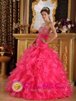 Aurora Nebraska/NE Beautiful Mermaid Ruffles and Beaded Decorate Bust Sweet 16 Dresses With Sweetheart Florr-length