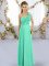 Hand Made Flower Quinceanera Court Dresses Turquoise Lace Up Sleeveless Floor Length