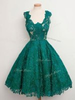 Dark Green Lace Lace Up Quinceanera Court Dresses Sleeveless Knee Length Lace(SKU SWBD139-5BIZ)