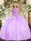 Ideal Embroidery Sweet 16 Dress Lilac Lace Up Sleeveless Floor Length