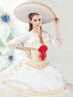 Clearance Floor Length Ball Gowns Sleeveless White Vestidos de Quinceanera Lace Up