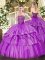 Popular Floor Length Lilac Sweet 16 Dresses Strapless Sleeveless Lace Up