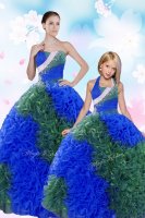 Sexy Sleeveless Sequins and Pick Ups Lace Up Sweet 16 Dresses