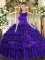 Purple Scoop Lace Up Ruffled Layers Quinceanera Dress Sleeveless