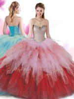 Sleeveless Tulle Floor Length Lace Up Ball Gown Prom Dress in Multi-color with Beading and Ruffles(SKU SJQDDT747002BIZ)