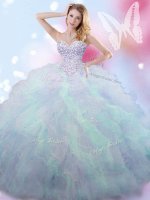 Fabulous Multi-color Sleeveless Beading Floor Length Quinceanera Dress