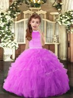 Floor Length Lilac Child Pageant Dress Tulle Sleeveless Beading and Ruffles(SKU PAG1156-1BIZ)