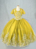 Beautiful Sleeveless Lace Up Floor Length Beading and Embroidery Pageant Dress for Teens