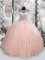 Tulle Scoop Sleeveless Lace Up Beading and Sequins Military Ball Gown in Pink