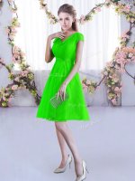 Shining V-neck Lace Up Lace Quinceanera Court of Honor Dress Cap Sleeves