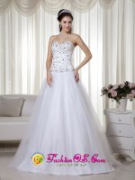 Honolulu Hawaii/H Sweet Taffeta and Tulle BeadingQuinceanera Dama Dress with White A-line Sweetheart Floor-length