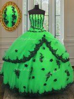 Green Strapless Neckline Beading and Embroidery Quinceanera Gown Sleeveless Lace Up(SKU PSSW0117-5BIZ)