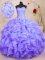 Extravagant Lavender Vestidos de Quinceanera Military Ball and Sweet 16 and Quinceanera with Beading and Ruffles Sweetheart Sleeveless Lace Up