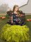 Green Lace Up Straps Embroidery and Ruffles Little Girl Pageant Gowns Organza Sleeveless