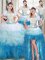 Flirting Four Piece Sleeveless Beading and Appliques and Ruffles Lace Up Sweet 16 Dress