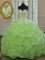 Sumptuous Organza Sweetheart Sleeveless Sweep Train Lace Up Beading Vestidos de Quinceanera in
