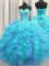 Multi-color Lace Up Vestidos de Quinceanera Beading and Ruffles Sleeveless Floor Length