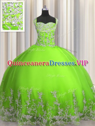 Pretty Floor Length Ball Gowns Sleeveless 15 Quinceanera Dress Lace Up