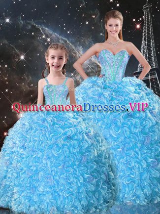 Super Ball Gowns Ball Gown Prom Dress Baby Blue Sweetheart Organza Sleeveless Floor Length Lace Up