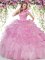 Beading and Ruffled Layers Sweet 16 Quinceanera Dress Lilac Backless Sleeveless Floor Length