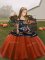 Simple Rust Red Sleeveless Floor Length Embroidery Lace Up Child Pageant Dress