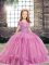 Lilac Sleeveless Beading Floor Length Pageant Dress