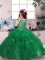 Sweet Green Sleeveless Organza Zipper Pageant Gowns For Girls for Party and Sweet 16 and Wedding Party