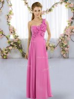 Rose Pink Sleeveless Chiffon Lace Up Damas Dress for Wedding Party(SKU BMT0447-5BIZ)