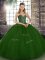 Floor Length Green Ball Gown Prom Dress Sweetheart Sleeveless Lace Up