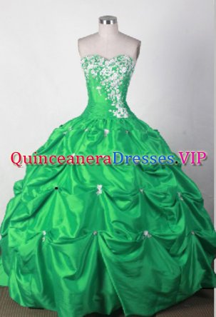 Clearance Lovely Ball Gown Sweetheart Floor-length Green Quincenera Dresses TD260010
