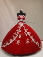 Red Sleeveless Appliques Floor Length Sweet 16 Dress(SKU PSSW0962BIZ)
