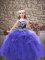 Purple Lace Up Straps Embroidery and Ruffles Girls Pageant Dresses Tulle Sleeveless