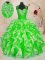 Sweetheart Sleeveless Organza Vestidos de Quinceanera Beading and Ruffles Lace Up