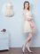 Dazzling Off the Shoulder Champagne Short Sleeves Tulle Lace Up Vestidos de Damas for Prom and Party and Wedding Party