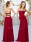 Edgy Beading Court Dresses for Sweet 16 Wine Red Criss Cross Sleeveless Floor Length