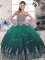 Top Selling Sweetheart Sleeveless Lace Up Sweet 16 Dresses Green Tulle