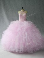 Trendy Sleeveless Lace Up Floor Length Beading and Ruffles Sweet 16 Dresses(SKU PSSW1021BIZ)