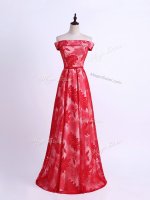 Pretty Printed Sleeveless Floor Length Quinceanera Court Dresses and Pattern
