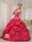 Coral Red Appliques Decorate Sweetheart Neckline Formal Quinceanera Dresses inGoose Creek South Carolina S/C