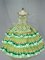 Olive Green Lace Up Straps Embroidery and Ruffled Layers Quinceanera Dresses Organza Sleeveless