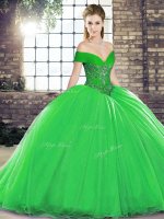 Attractive Beading Sweet 16 Dress Green Lace Up Sleeveless Brush Train(SKU SJQDDT2084002-4BIZ)