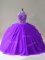 Excellent Floor Length Ball Gowns Sleeveless Purple Ball Gown Prom Dress Lace Up