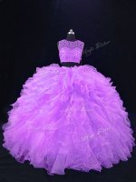 Free and Easy Scoop Sleeveless Zipper 15 Quinceanera Dress Lavender Organza(SKU PSSW1105-3BIZ)