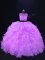 Free and Easy Scoop Sleeveless Zipper 15 Quinceanera Dress Lavender Organza
