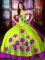 Strapless Sleeveless Lace Up Quinceanera Gowns Multi-color Satin