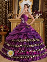 Belpre Ohio/OH Ruffles Layered and Purple For Modest Quinceanera Dress In Florida