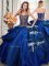 Beauteous Royal Blue Ball Gowns Taffeta Sweetheart Sleeveless Beading and Appliques and Pick Ups Floor Length Lace Up Sweet 16 Quinceanera Dress
