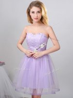 Knee Length Lace Up Court Dresses for Sweet 16 Lavender for Prom and Party with Beading(SKU BMT0270B-1BIZ)
