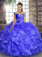 Sleeveless Beading and Ruffles Lace Up Ball Gown Prom Dress(SKU SJQDDT2144002-1BIZ)